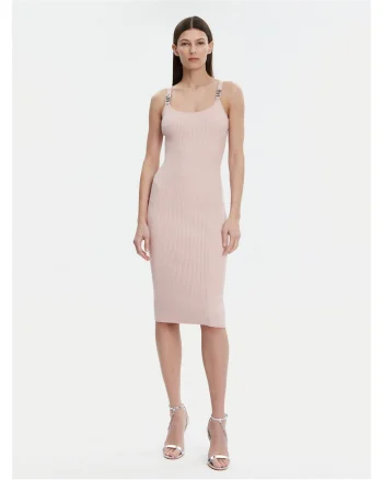 Rochie tricotata de dama  roz, fabricata din material de calitate