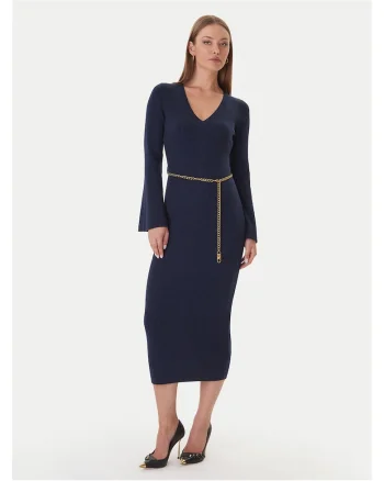 Rochie tricotata de dama  bleumarin, fabricata din material de calitate