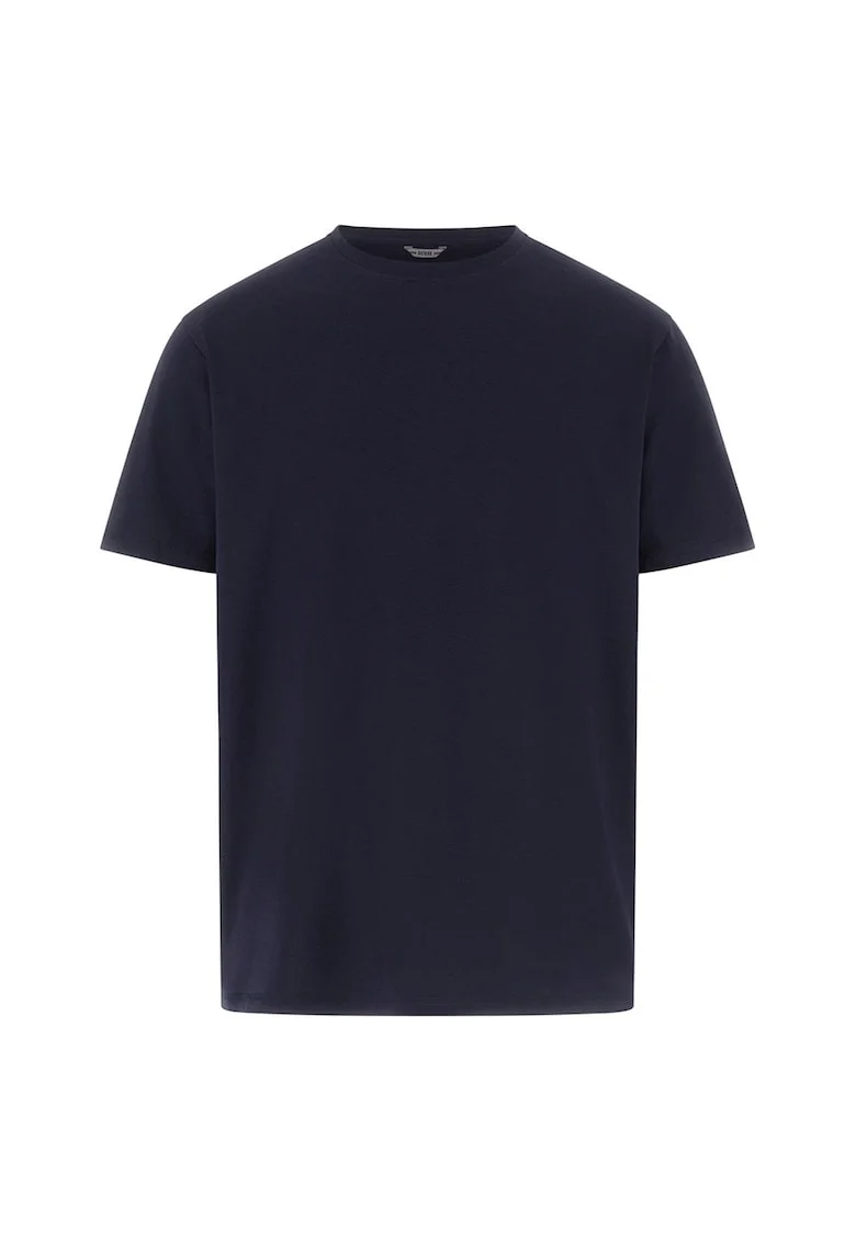 Tricou din amestec de modal cu decolteu la baza gatului, Albastru ultramarin