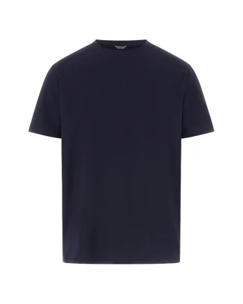 Tricou din amestec de modal cu decolteu la baza gatului, Albastru ultramarin