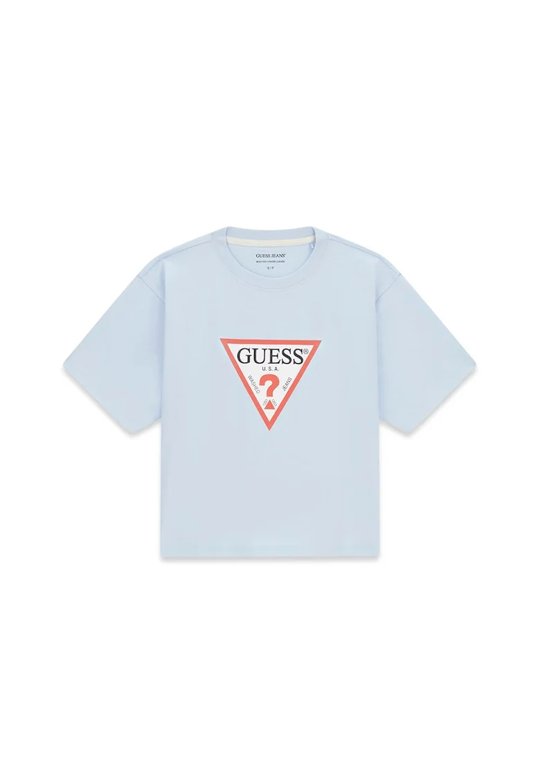 Tricou din bumbac cu logo, Rosu/Alb/Albastru glaciar