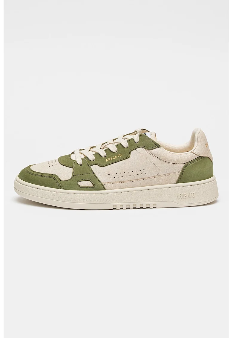 Pantofi sport cu insertii din piele Dice Lo, Verde feriga/Bej deschis