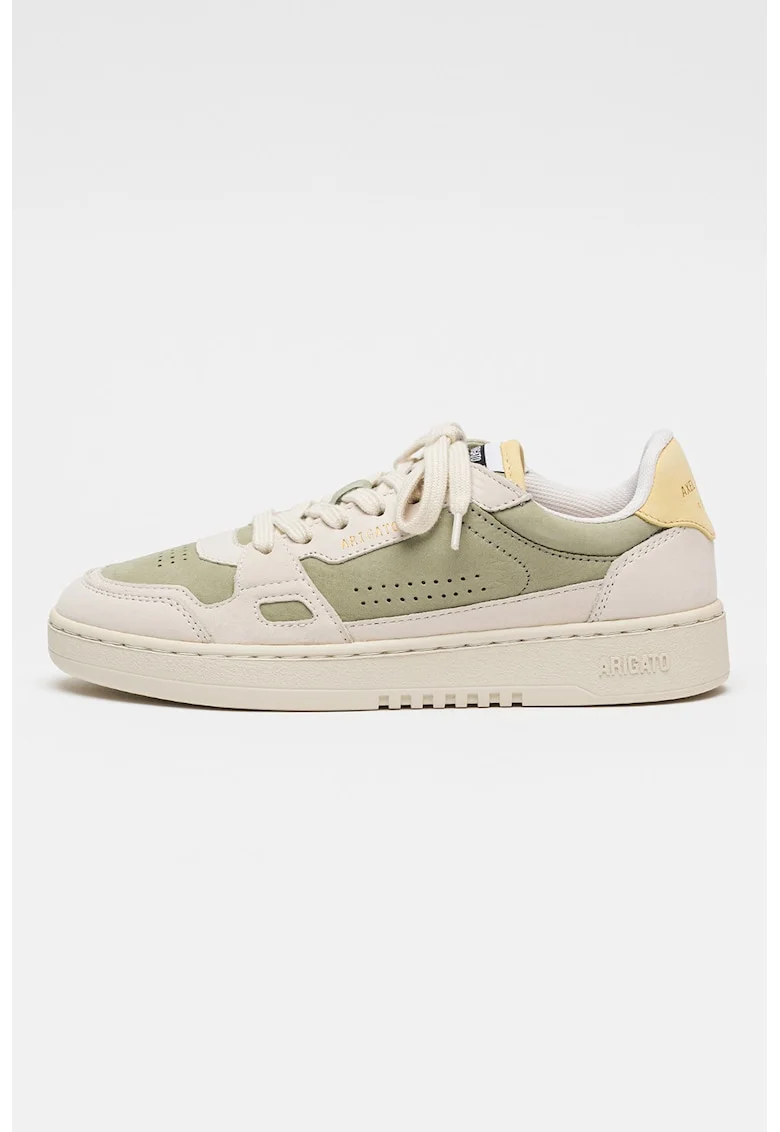 Pantofi sport din piele si piele intoarsa Dice Lo, Galben pal/Verde pal/Bej deschis