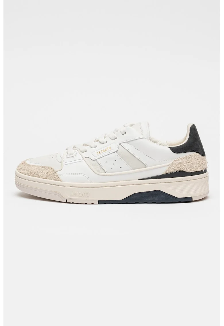 Pantofi sport low-cut din piele Clay, Alb optic/Alb murdar