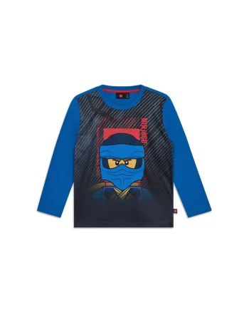 Bluza cu imprimeu si maneca lunga pentru copii,  albastru