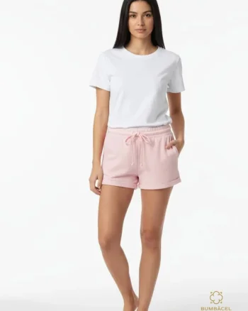 Pantaloni scurti cu buzunare si snur, din bumbac, pentru dame
