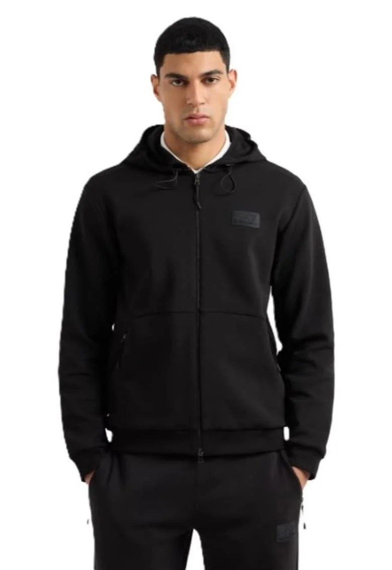 Bluza cu fermoar  pentru Lifestyle, M HOODIE FZ ST COPL ST, 7M000094-AF12116-UC001, Negru, Negru