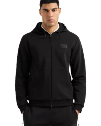 Bluza cu fermoar  pentru Lifestyle, M HOODIE FZ ST COPL ST, 7M000094-AF12116-UC001, Negru, Negru