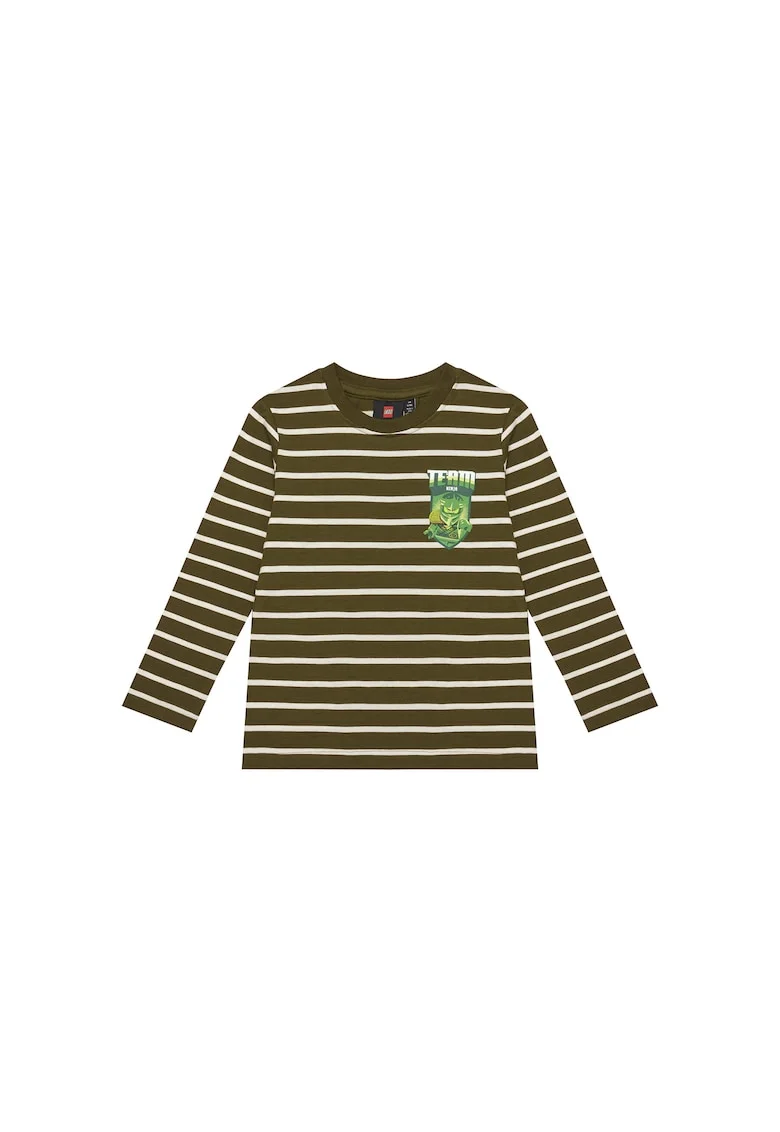 Bluza cu maneca lunga pentru copii,  verde/crem