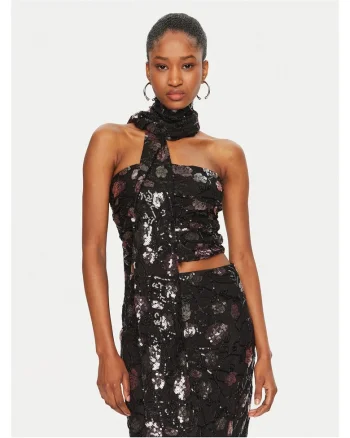 Bluza dama  negru, fara maneci, eleganta