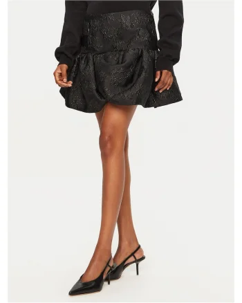 Fusta mini,  negru, bufanta