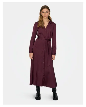 Rochie camasa dama  visiniu, fabricatie de calitate