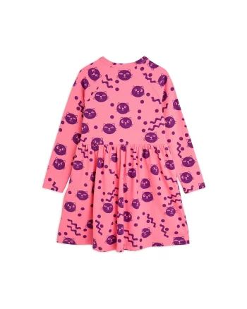 Rochie casual fete,  Roz, Print cu pisici
