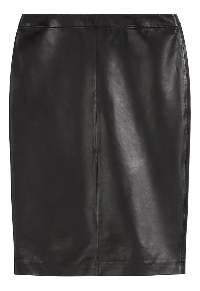 Fusta din piele,  neagra