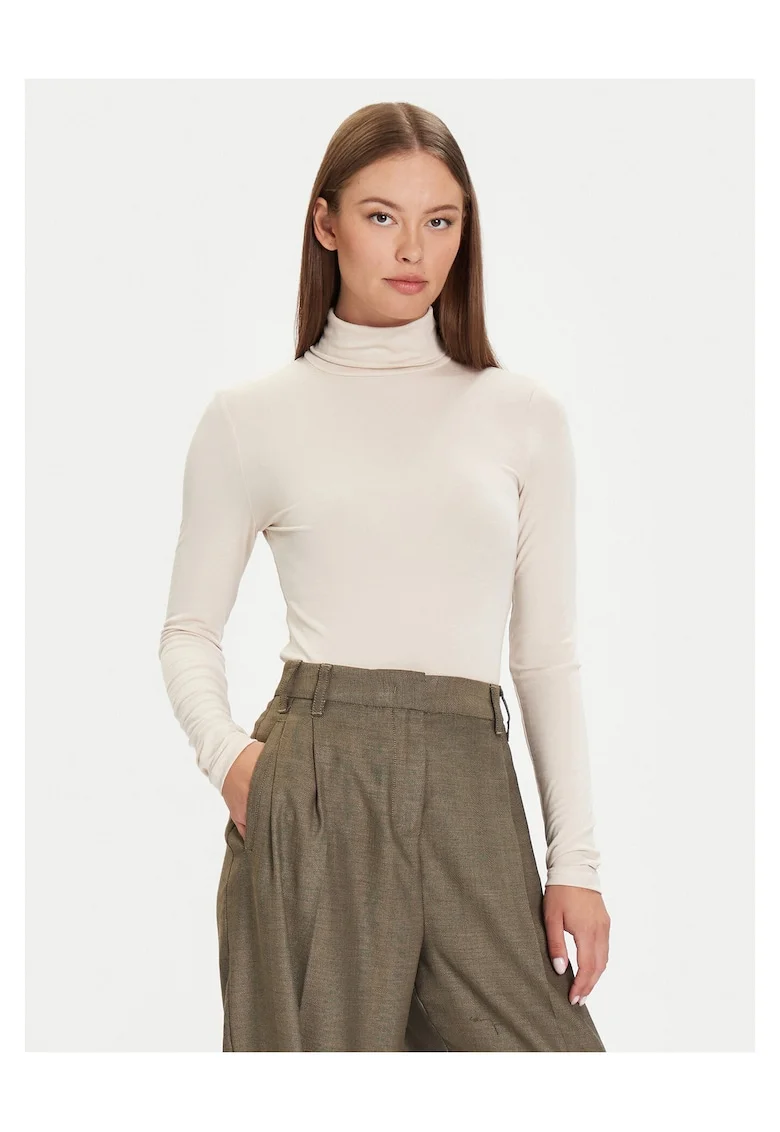 Bluza pentru dama  cu guler inalt, ecru