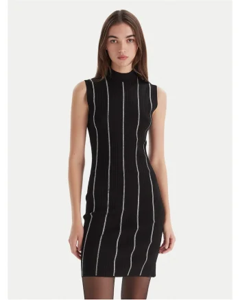 Rochie tricotata de dama  neagra, fabricata din material de calitate
