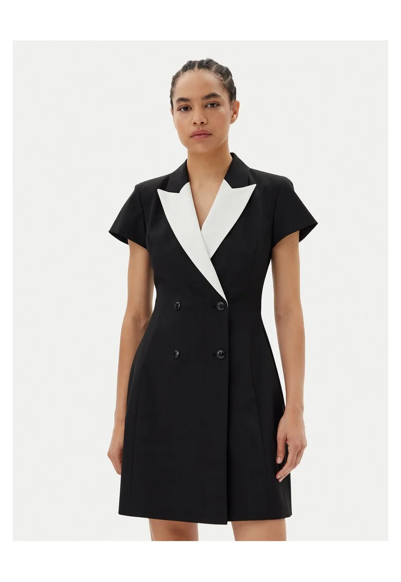 Rochie de cocktail dama  negru/alb