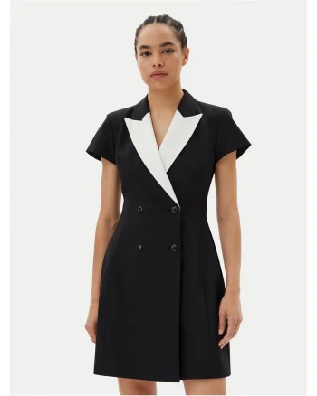 Rochie de cocktail dama  negru/alb