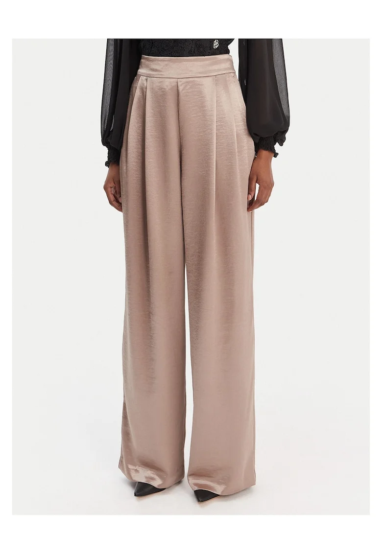 Pantaloni eleganti pentru dama  largi, bej
