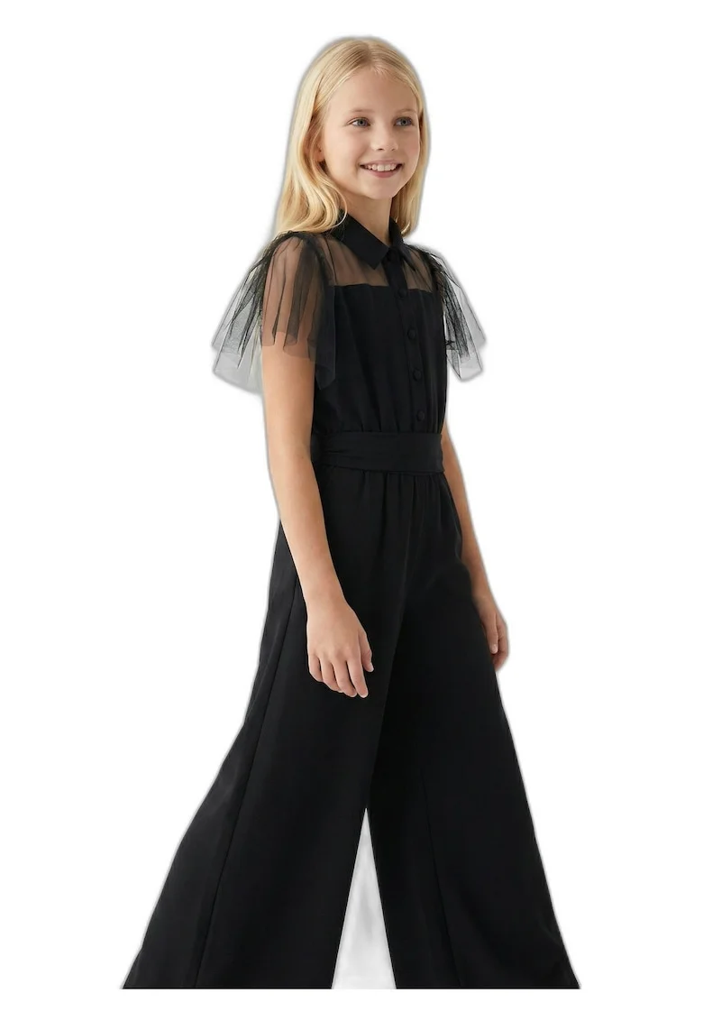 Salopeta copii, ZOYA Fashion, Blair, Tul, Elegant, Scurta, Negru, Negru