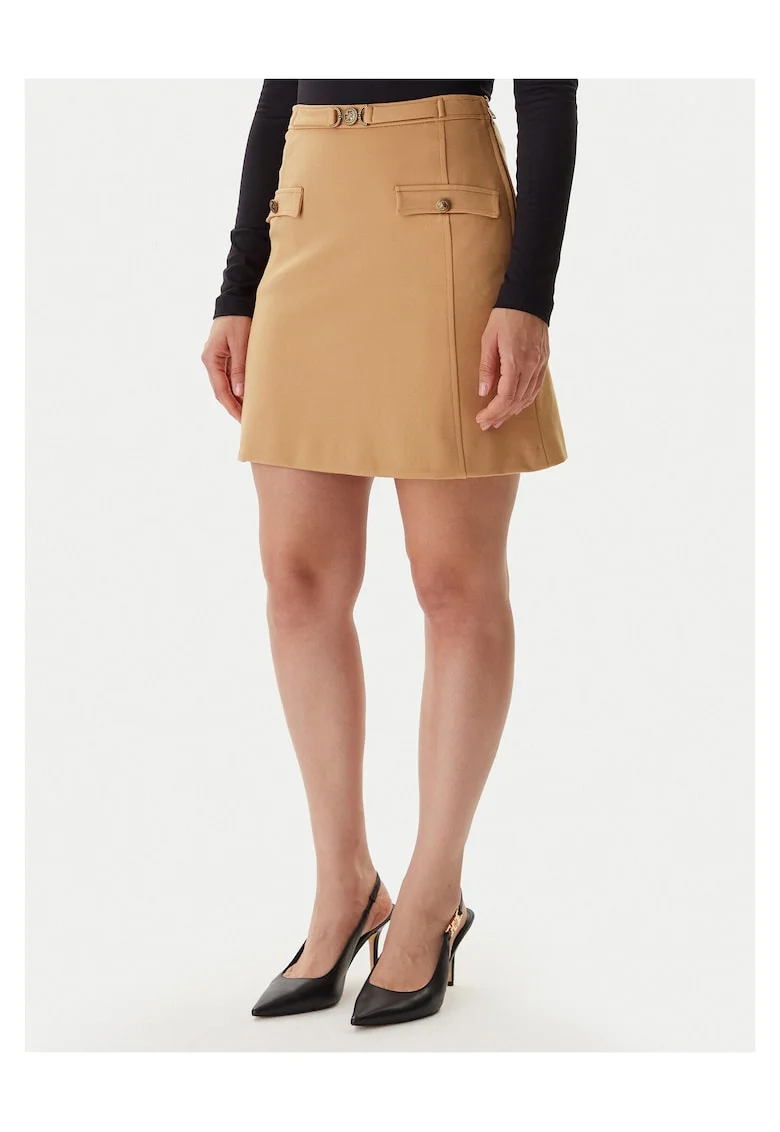 Fusta trapezoidala de dama  bej, 100% bumbac
