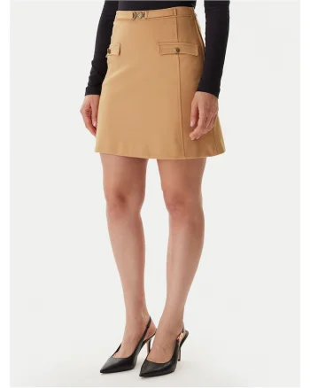Fusta trapezoidala de dama  bej, 100% bumbac