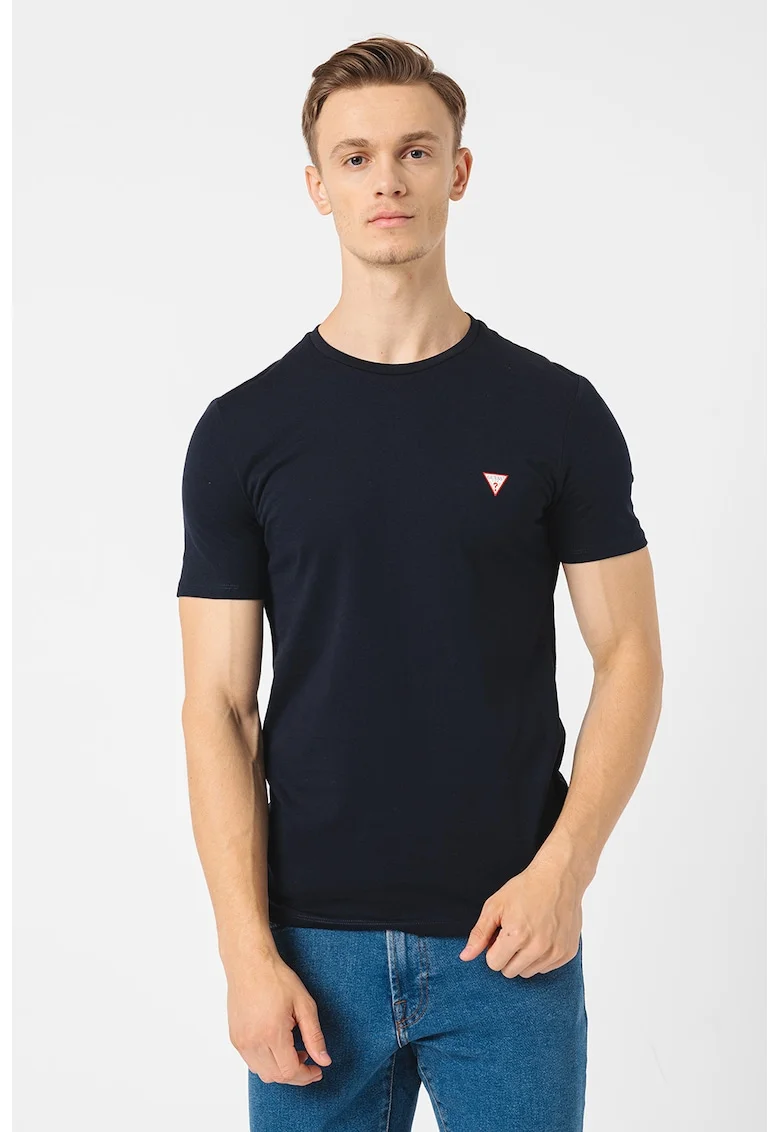 Tricou slim fit de bumbac, Albastru ultramarin