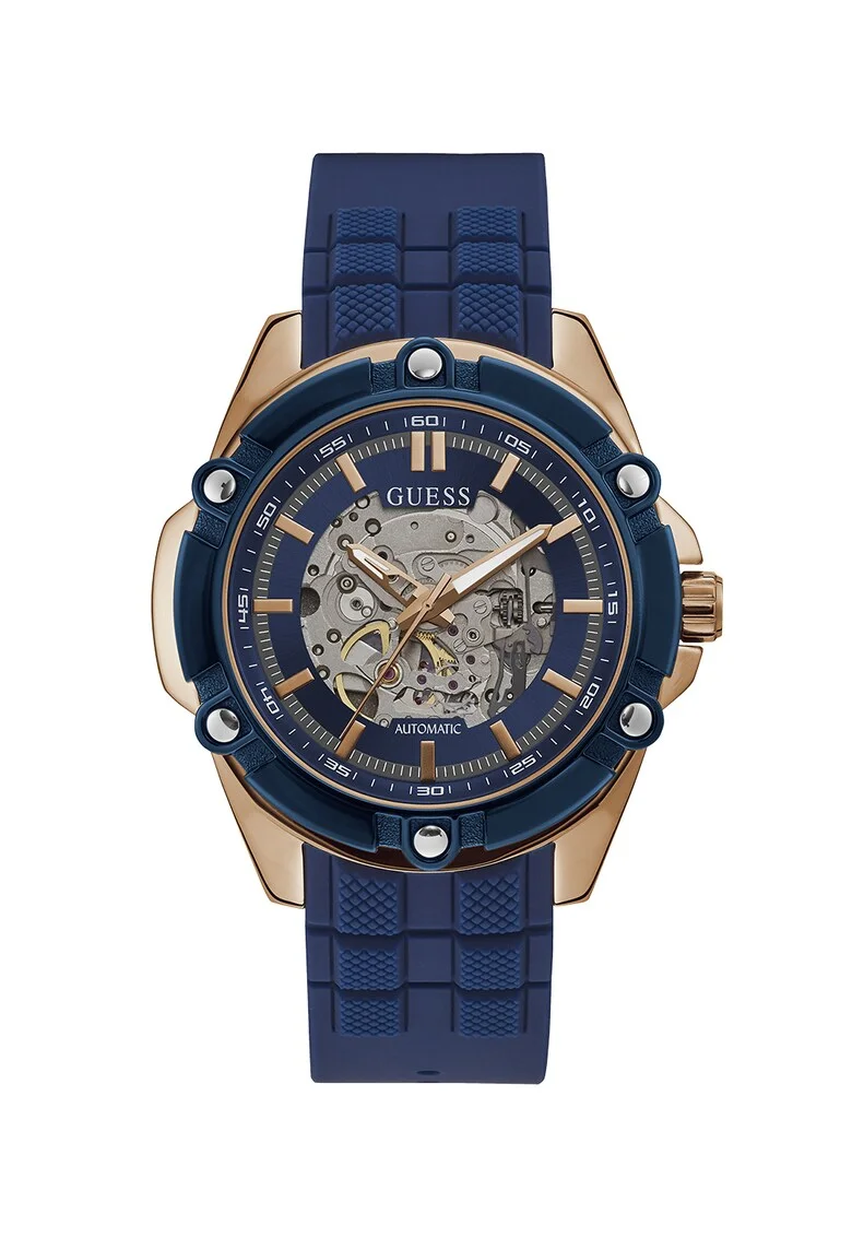 Ceas automatic cu cadran cu mecanism partial vizibil, Bleumarin