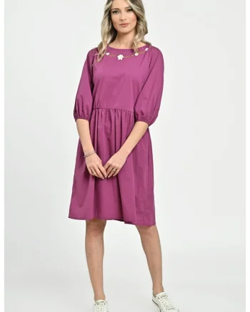 Rochie Medie Dama V265, Fucsia pictata