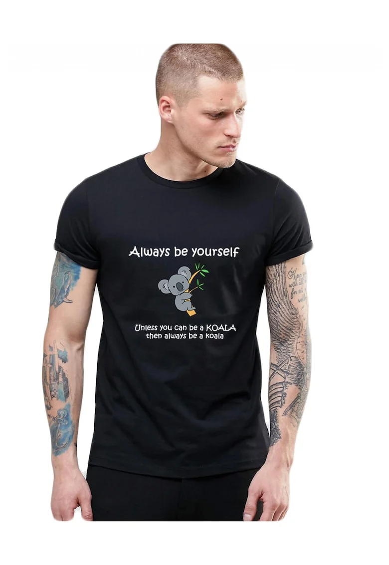 Tricou barbati negru, Be yourself, Koala,