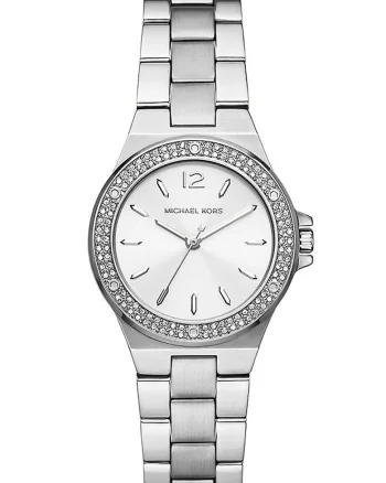 Ceas quartz cu trei indicatoare si cristale, Argintiu