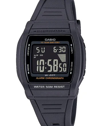Ceas digital unisex cu o curea din rasina, Negru