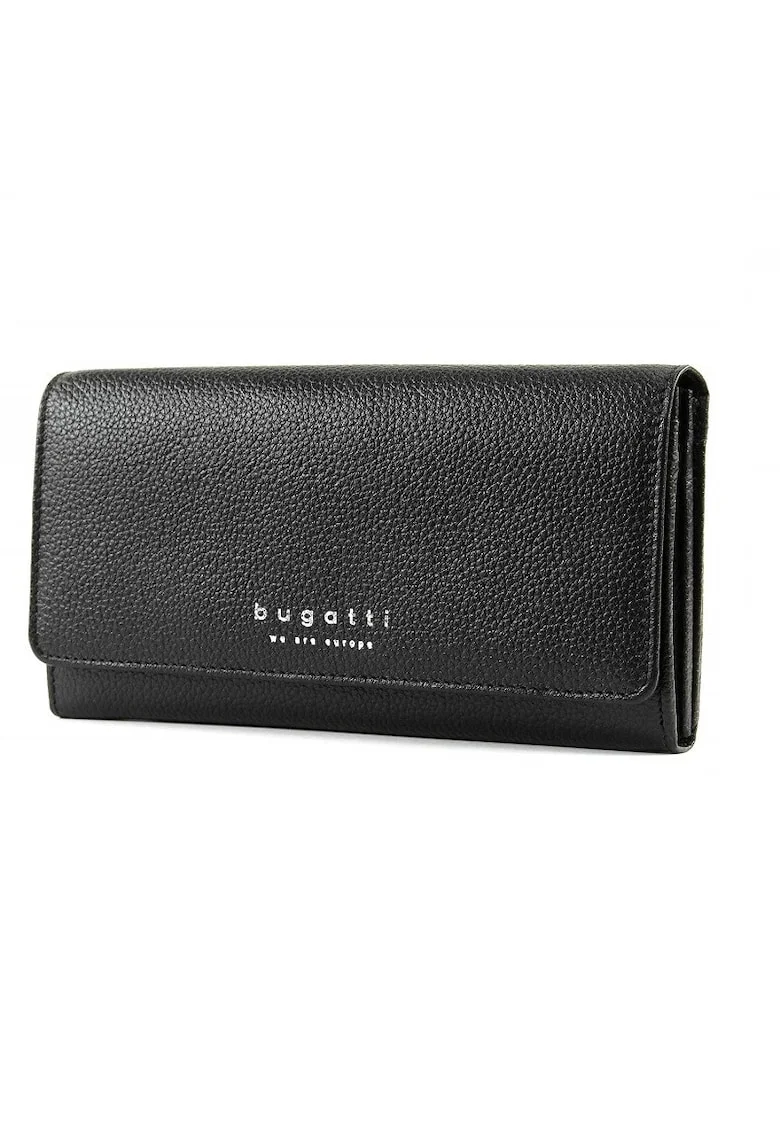 Portofel din piele Linda 16CC,  Negru mat