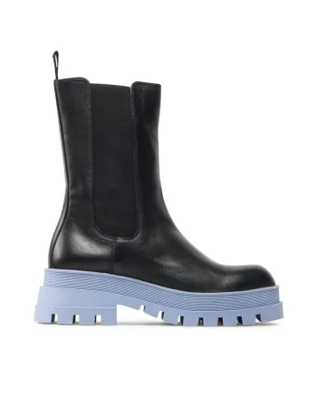 Botine dama,  590486245575441, Piele naturala, Negru