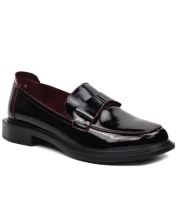 Pantofi dama 11520 11 bordo lac,, Rosu