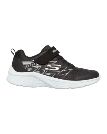 Pantofi sport cu velcro Microspec Texlor, Alb/Negru stins