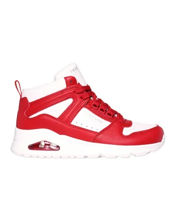 Pantofi sport medii de piele ecologica Uno Regards, Rosu/Alb