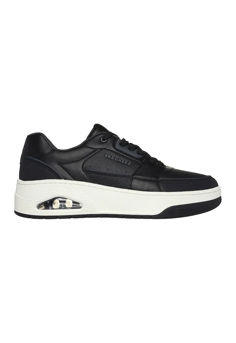 Pantofi sport de piele cu amortizare si garnituri de piele ecologica Uno Court