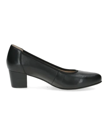 Pantofi de piele cu toc masiv, Negru
