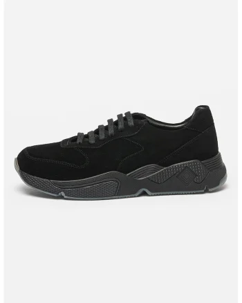 Pantofi uni de piele intoarsa, Negru