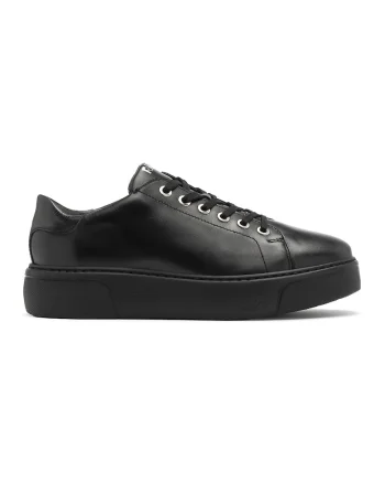 Pantofi sport low-cut de piele, Negru
