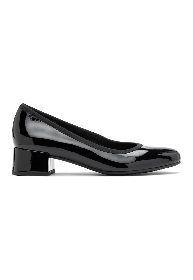 Pantofi de piele cu toc masiv, Negru