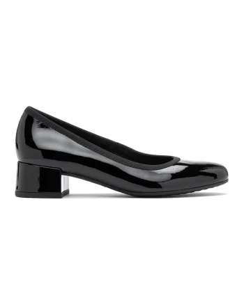 Pantofi de piele cu toc masiv, Negru