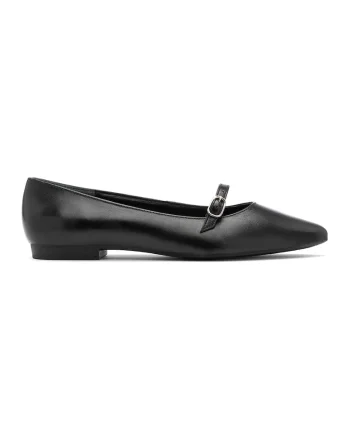 Balerini de piele cu varf ascutit, Negru