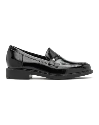 Pantofi loafer de piele Camila, Negru