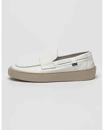 Pantofi loafer de piele intoarsa Staten, Alb optic