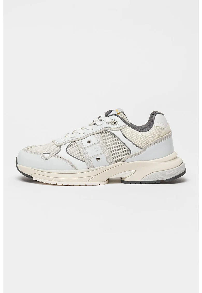 Pantofi sport din piele ecologica cu garnituri din material textil Eagle, Gri cenusiu