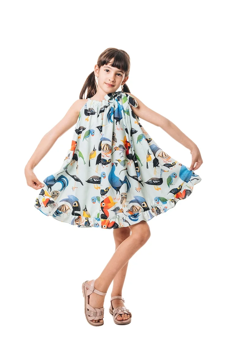 Rochie evazata cu model cu animale, Multicolor