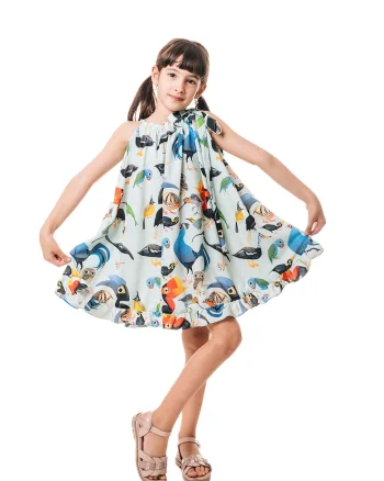 Rochie evazata cu model cu animale, Multicolor