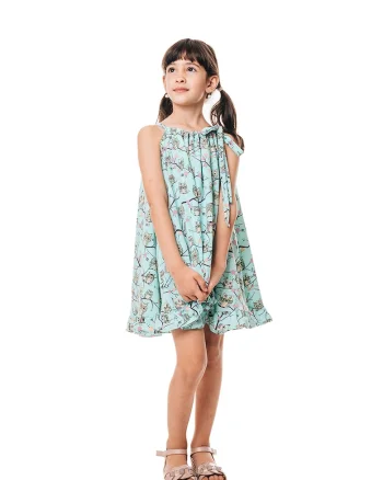 Rochie mini cu imprimeu grafic, Verde/Albastru glaciar